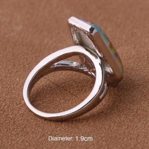 Color Splattered Silver Ring - Picture 3 of 3